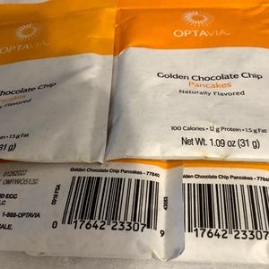 4 Optavia Golden Chocolate Chip Pancakes 4 Individual Packages BIUB 1/26/22